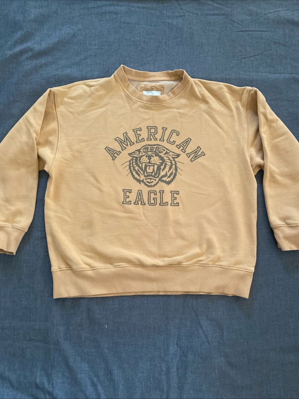 American Eagle Outfitters women’s Tan Graphic Crewneck Sweatshirt small tiger